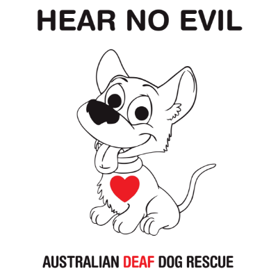 Hear No Evil Australian Deaf Dog Rescue Logo