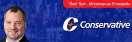 Bonnie Crombie Liberal Vs Brad Butt Conservative Logo