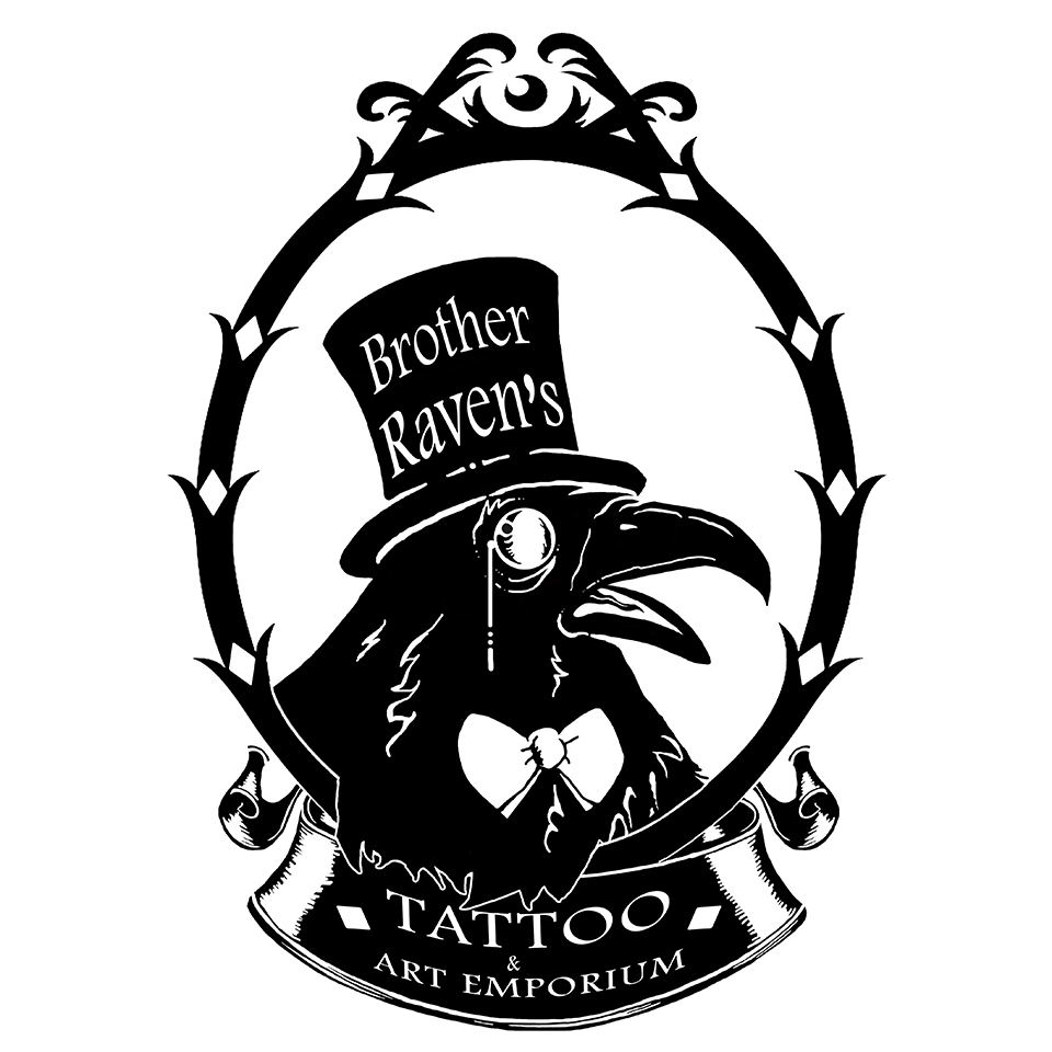 Brother Raven's Tattoo & Art Emporium Logo