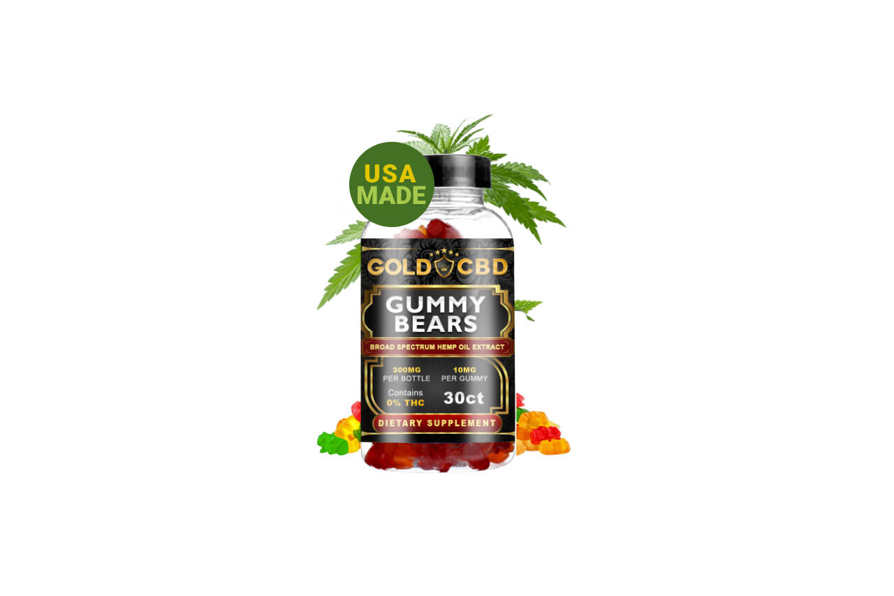 Gold CBD Gummy Bears Logo