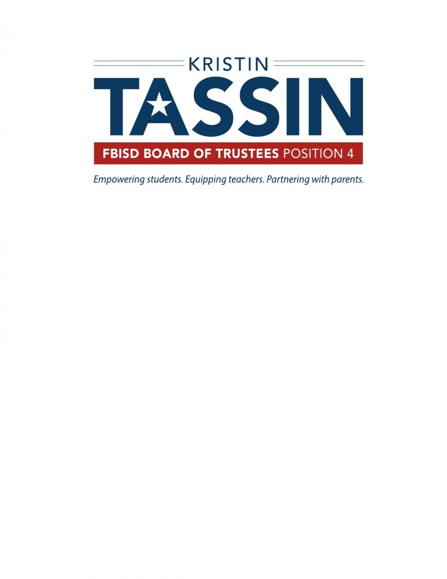 Kristin Tassin for FBISD School Board Logo