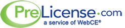 PreLicense.com, a service of WebCE Logo